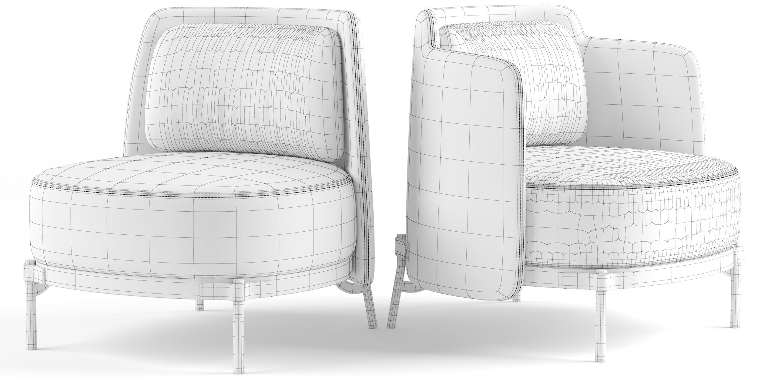 Minotti Tape Armchairs 3d model 3D model