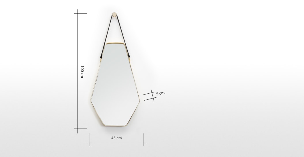 CORA LARGE MIRROR 45 X 100 CM, BLACK AND GOLD