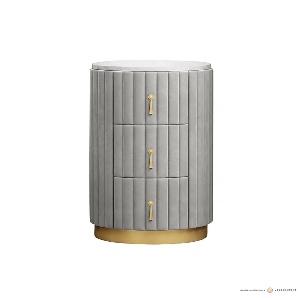 蓝色现代天鹅绒2抽屉床头柜金色卧室床头柜