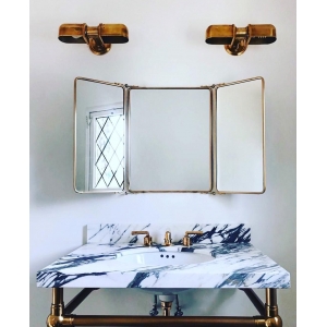 达芙妮金属矩形壁装三折镜42 3/8“x 26 3/4”x 1”