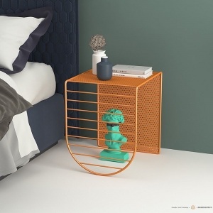 工业端桌小咖啡桌橙色