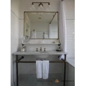 bathroom where the tub was placed by the windows