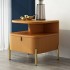 white__1Chic White Faux Leather Nightstand Modern Bedside Table with Storage 1-Drawer 白色床头柜白色仿皮革床头柜带